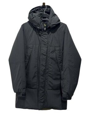 Wallace & Barnes Black Hooded Puffer Jacket Small Polyamide Shell & Filling SMAL